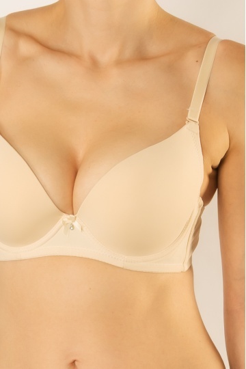 Sutien Nana cupa extra push-up preformata graduala, cupe B si C, Bej - Img 2