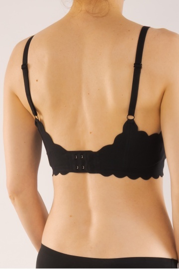Sutien soft-touch MOIRA tip bustiera fara armatura, cupe buretate moi, din microfibra , Negru - Img 3