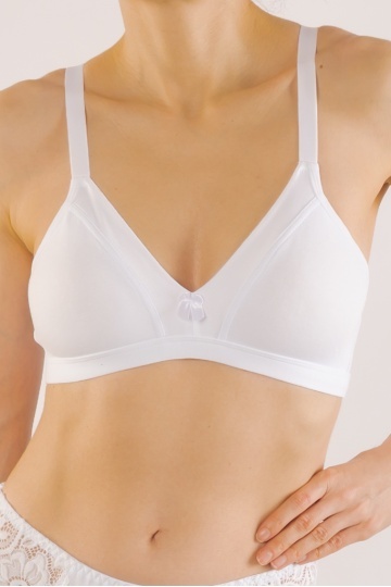 Sutien Sonia BUMBAC, fara armatura si fara burete, cupe B, C, D, si E, Alb - Img 2