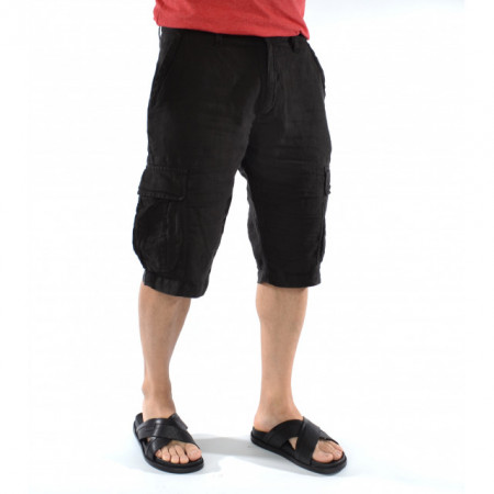 BLACK LINEN CARGO MENS SHORTS - Img 6