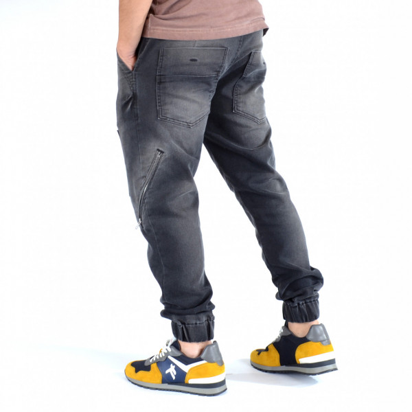 MENS DENIM GREY PANTS CARGO ZIP TRENDFIELD SPRING/SUMMER/AUTUMN - Img 2