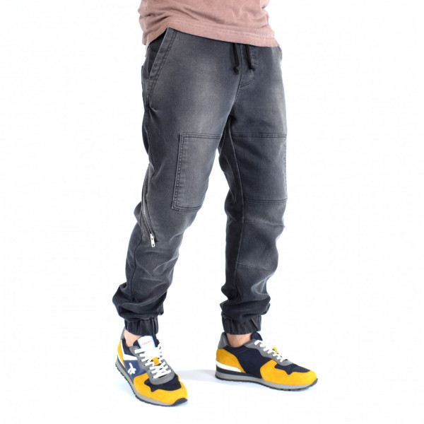 MENS DENIM GREY PANTS CARGO ZIP TRENDFIELD SPRING/SUMMER/AUTUMN - Img 4