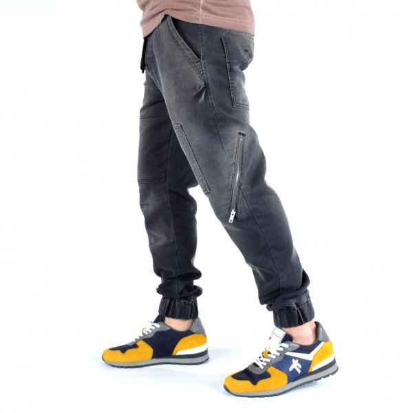 MENS DENIM GREY PANTS CARGO ZIP TRENDFIELD SPRING/SUMMER/AUTUMN - Img 7