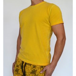 МЪЖКА ТЕНИСКА С ИЗБЕЛВАНЕ ПО ШЕВОВЕТЕ YELLOW OIL DYE - Img 2