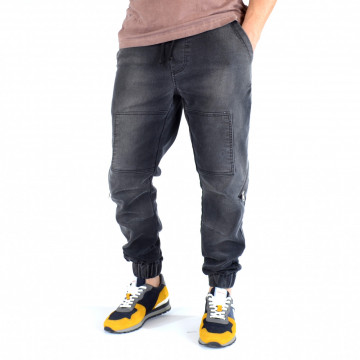 MENS DENIM GREY PANTS CARGO ZIP TRENDFIELD SPRING/SUMMER/AUTUMN