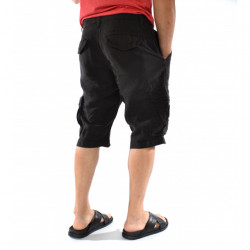 BLACK LINEN CARGO MENS SHORTS - Img 4