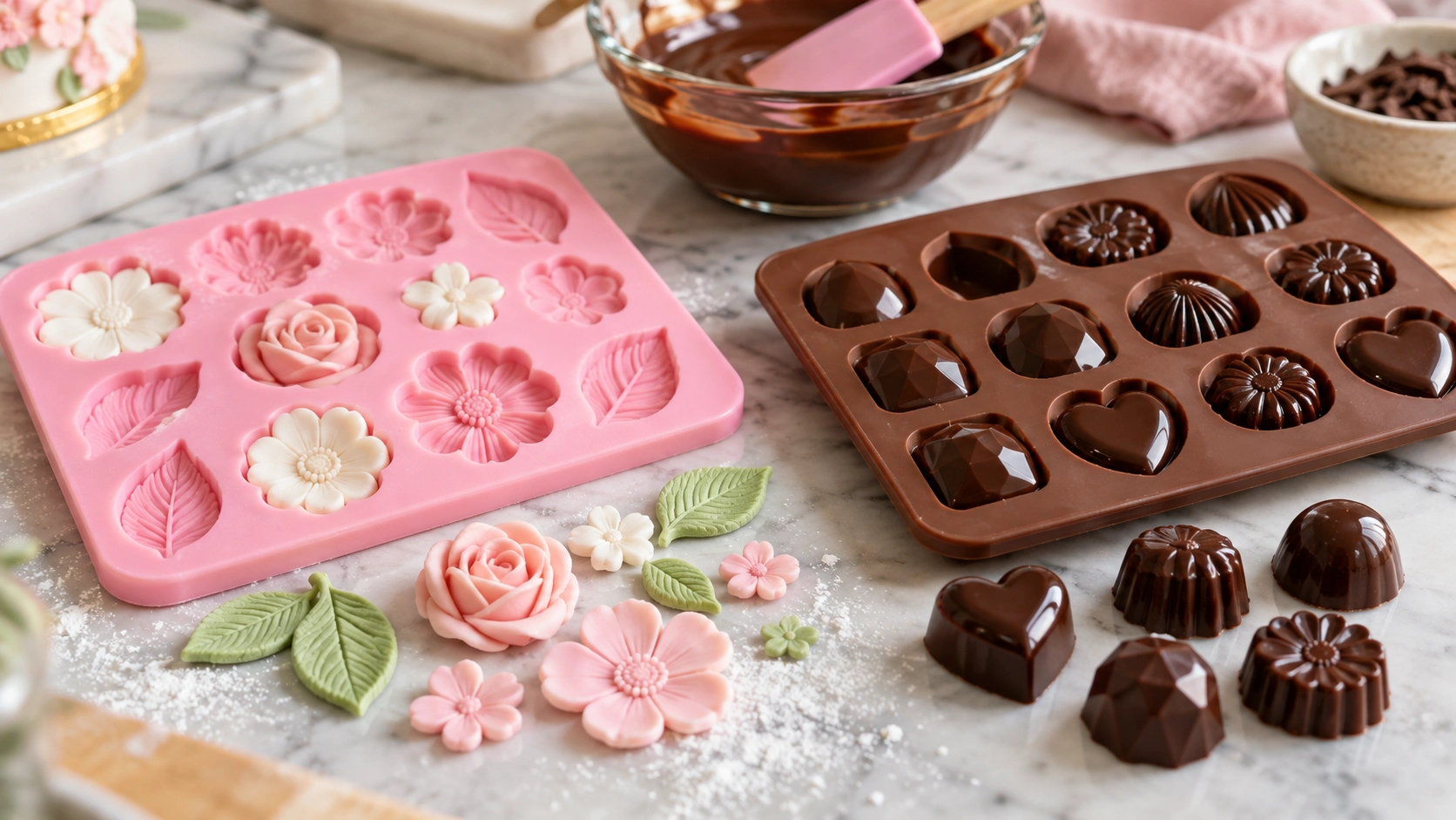Cum folosești mulajele de silicon pentru fondant și ciocolată