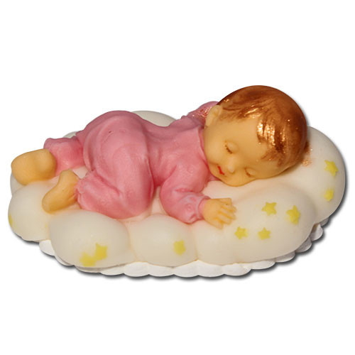 Bebe dormind pe norisor roz din pasta de zahar - Lumea