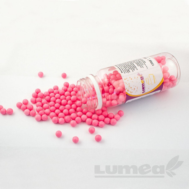 Perle din zahar roz 5mm, 130g - Lumea