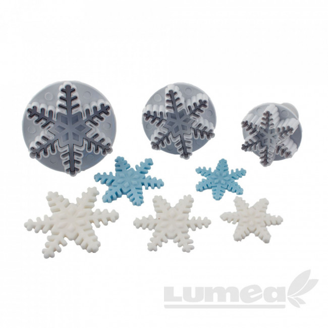 Set decupatoare fulgi de nea, 5, 4, 3 cm, 3 buc. - Lumea