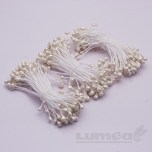 Stamine culoare alb 3 mm, 240 buc. - Lumea