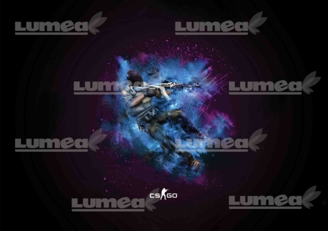 Imagine comestibila tort din Zahar, CS:GO model albastru - Lumea