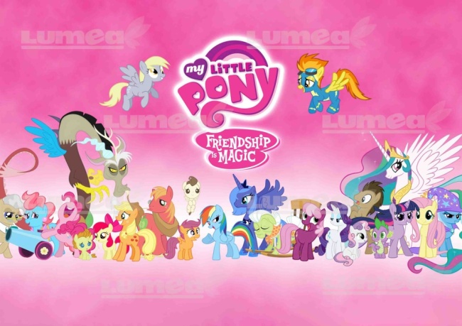 Imagine comestibila tort din Zahar, My Little Pony model 1 - Lumea