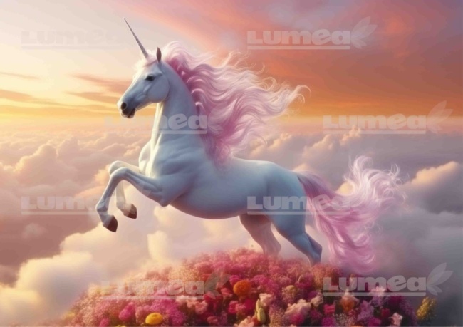 Imagine comestibila tort din Zahar, Unicorn model 1 - Lumea