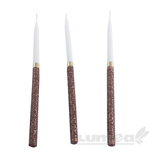 Lumanari albe cu bronz, 50 bucati