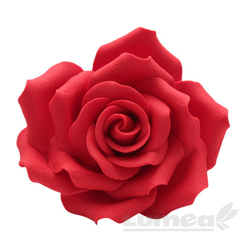 Trandafir urias rosu din pasta de zahar, L10 cm x l 10 cm x h10 cm, 110g - Lumea