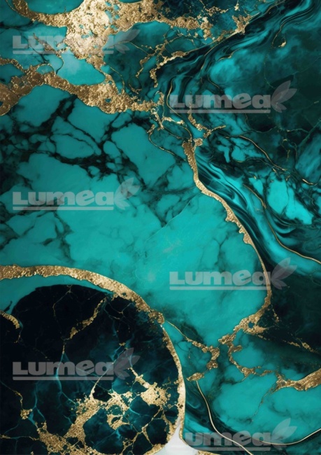 Vafa tort A4 Marmura Verde cu Aur model 2 - Lumea