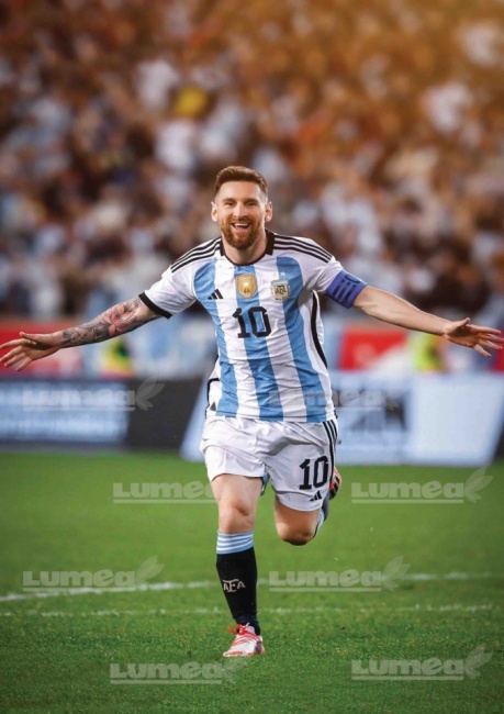 Imagine comestibila tort din Zahar, Messi model 5 - Lumea