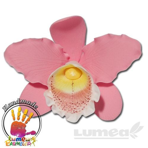 Orhideea cattleya XL roz din pasta de zahar - Lumea