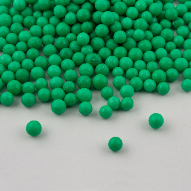 Perle din zahar verde craciun 7mm, 1kg - Lumea