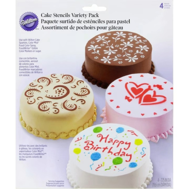 Set Sablon tort rotund, 4 buc. - Wilton