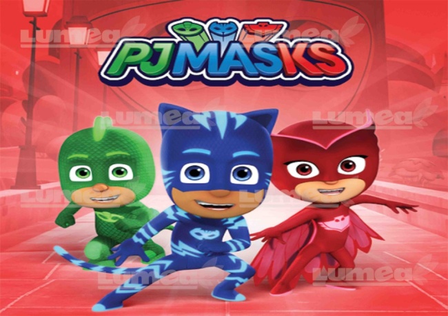 Imagine comestibila tort din Zahar, PJ Masks, Eroii in Pijamale model 3 - Lumea