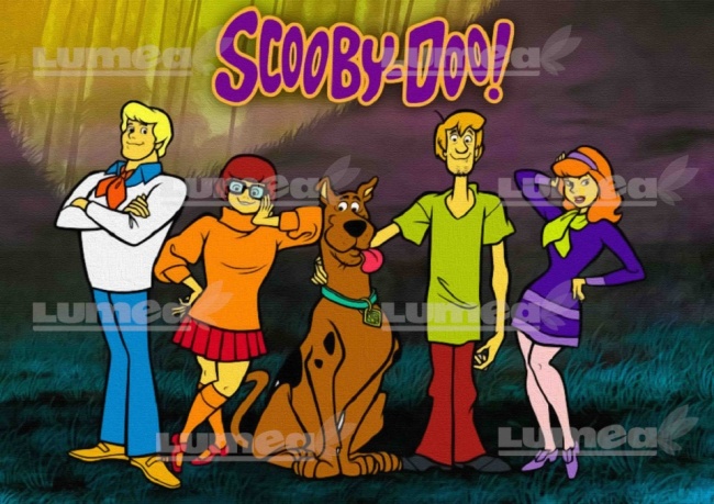 Imagine comestibila tort din Zahar, Scooby-Doo model 1 - Lumea