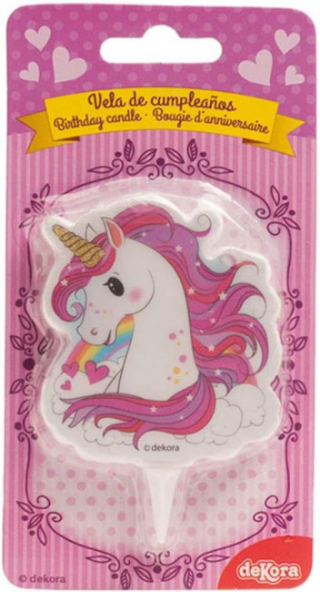 Lumanare aniversara unicorn - 2D - deKora