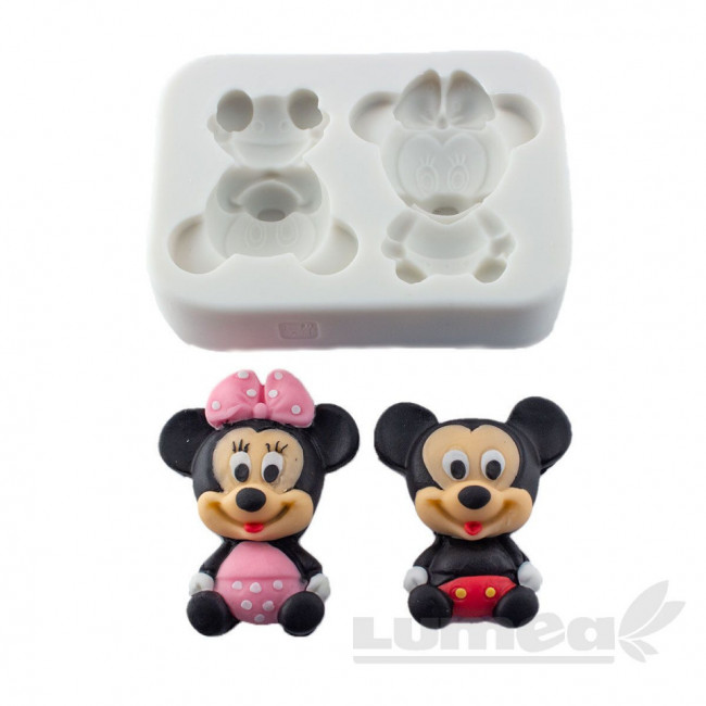 Mulaj silicon Mickey si Minnie, 9.8cm x 7cm x 2.3cm - Lumea