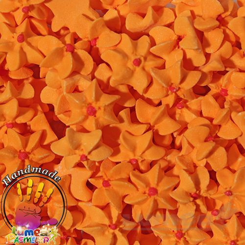 Floricele mici portocaliu din zahar, 180 bucati - Lumea