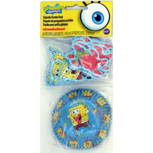 Hartii briose model Spongebob cu topper 24 buc. - Wilton