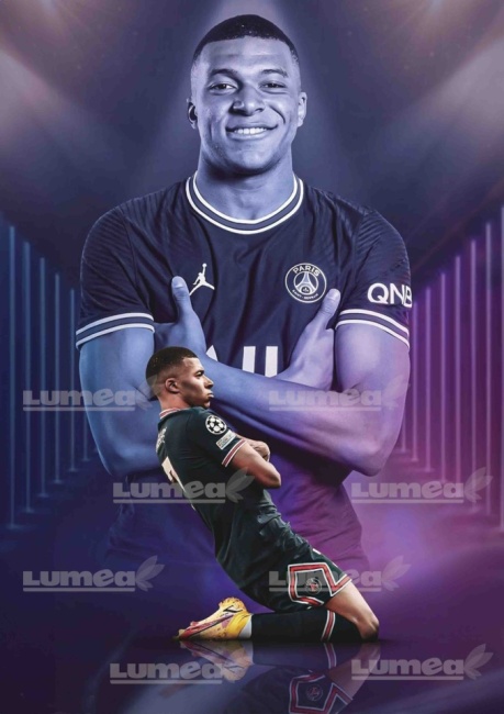 Imagine comestibila tort din Zahar, Mbappe model 3 - Lumea