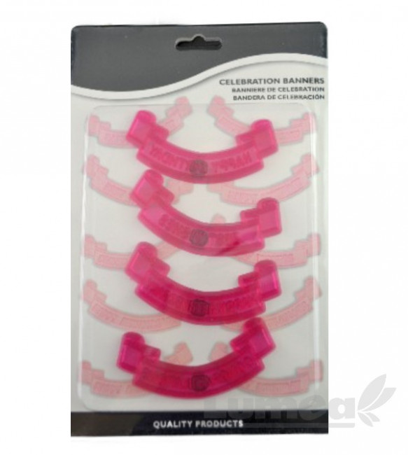 Set decupatoare decor panglica aniversara, 4 bucati - Lumea