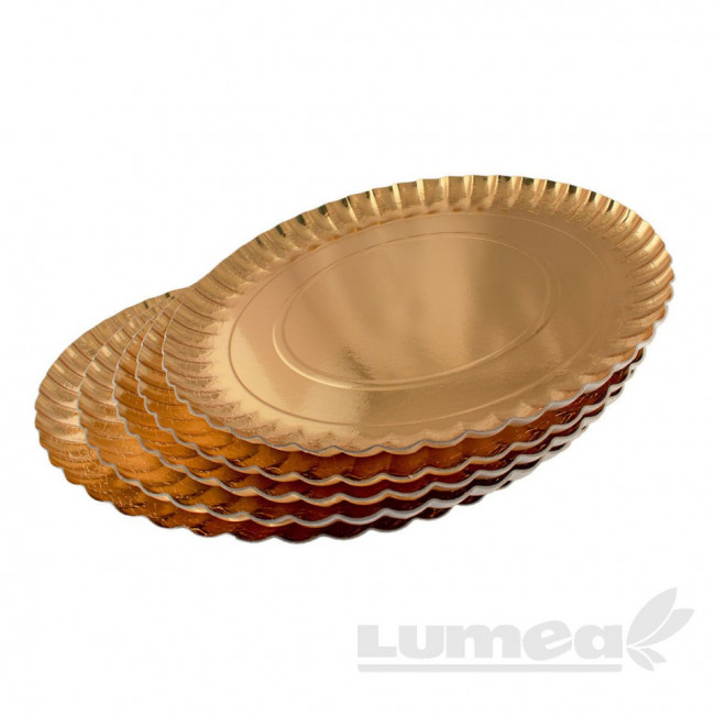 Set tavite auriu pentru tort si prajituri, 32cm, 5 buc. a- Lumea