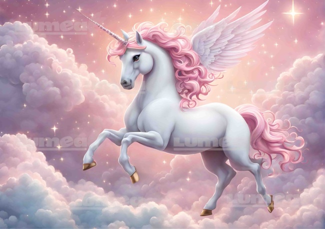 Imagine comestibila tort din Zahar, Unicorn model 2 - Lumea