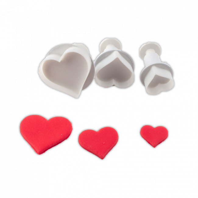 Set decupatoare Inimioare simple, 2.5, 3, 4 cm, 3 buc. - Lumea