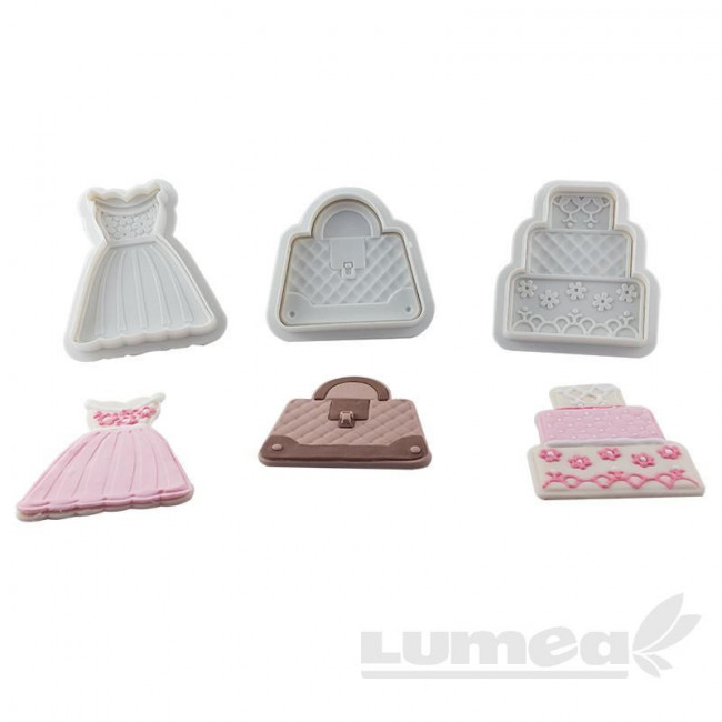 Set decupatoare model - tort, fusta si geanta, 3 bucati - Lumea