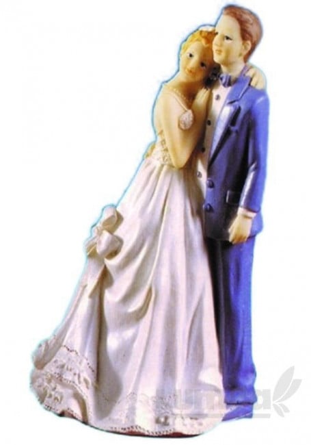 Figurine Mire si mireasa costum bleu - Kardasis