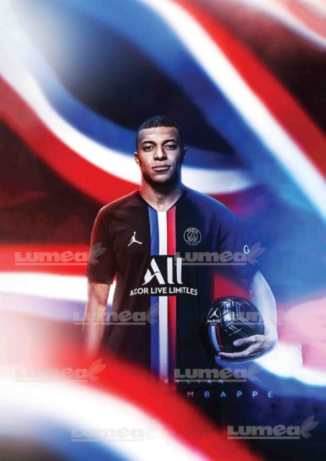 Imagine comestibila tort din Zahar, Mbappe model 4 - Lumea