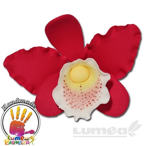 Orhideea cattleya XL culoarea visiniu din pasta de zahar - Lumea
