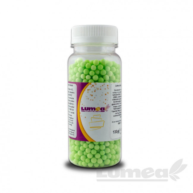 Perle din zahar verde lime 5mm, 130g - Lumea
