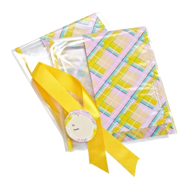Saculet transparent cu model de Paste, cu ribon Galben, 2 buc. - Wilton