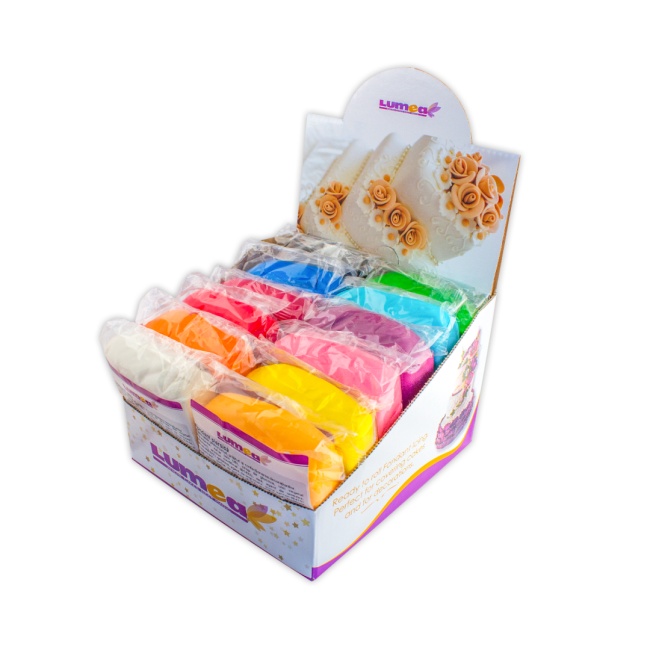 Set fondant multicolor, 250g x 12 buc - Lumea
