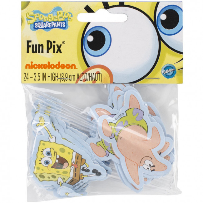 Spongebob si Patrick topper pentru briose 24 buc. - Wilton