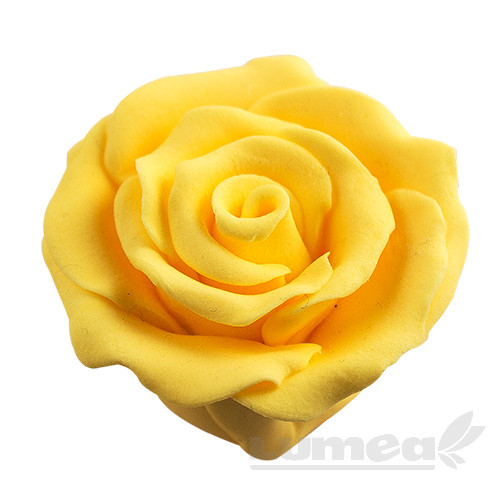 Trandafiri mari auriu din pasta de zahar, L6 cm x l 6 cm x h3 cm, 25 buc, 730g - Lumea