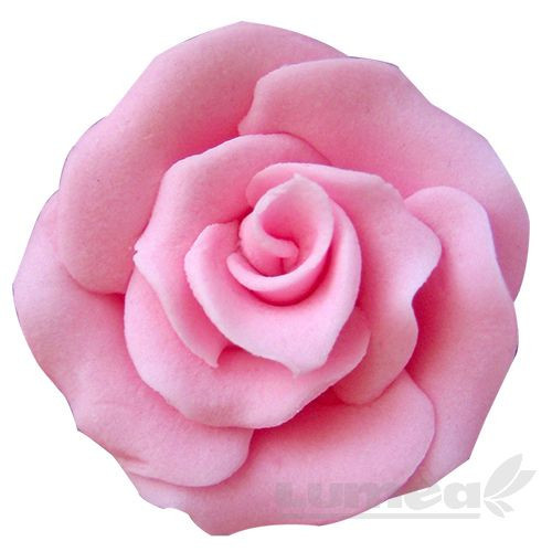 Trandafiri medii roz din pasta de zahar, L4,5 cm x l 4,5 cm x h3 cm, 30 buc, 800g - Lumea
