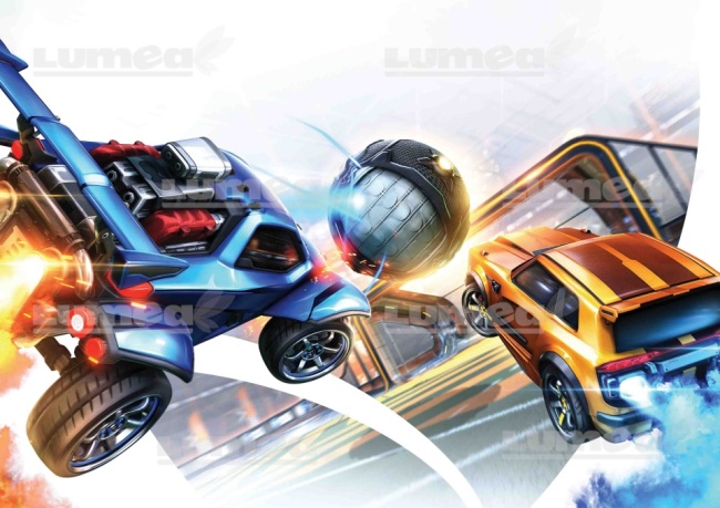 Imagine comestibila tort din Zahar, Rocket League model 1 - Lumea