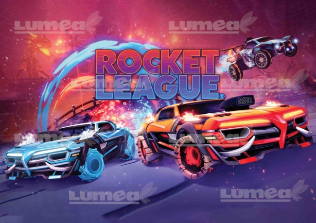 Imagine comestibila tort din Zahar, Rocket League model 6 - Lumea