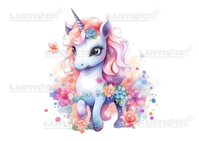 Imagine comestibila tort din Zahar, Unicorn model 3 - Lumea