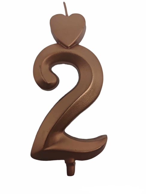 Lumanari Bronz mari, cifra 2, 4 buc. - Lumea